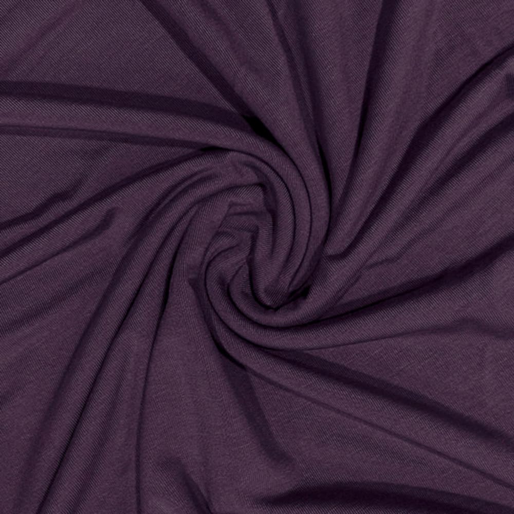 Bamboo Jersey Fabric Plain Coloured 155cm Wide (Per metre) (Grape)