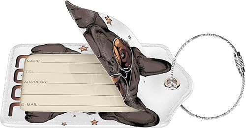 Miniatura 2 de Etiqueta de equipaje, etiquetas de bolsa de viaje, etiquetas de equipaje para maletas, etiquetas de piel sintética con cubierta de privacidad