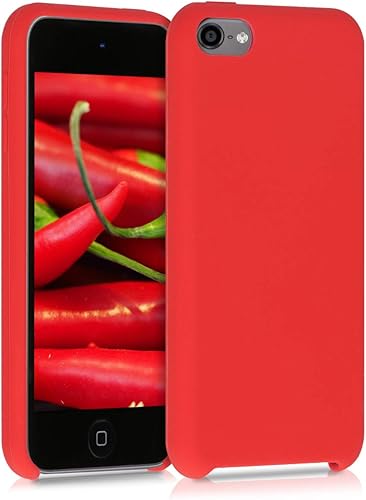 kwmobile Funda de silicona TPU compatible con Apple iPod Touch 6G 7G (6 y 7 generación), funda protectora suave y flexible, color rojo