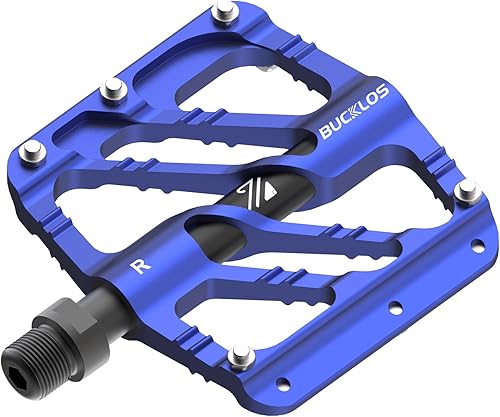 BUCKLOS Pedales planos MTB, pedales de bicicleta de montaña, 3 rodamientos, pedales de bicicleta de carretera para adultos, aleación de aluminio CNC