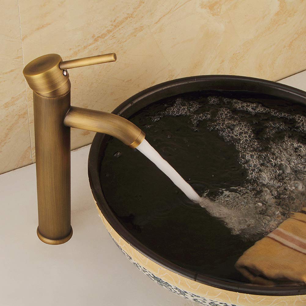 Rubinetto Bagno Lavabo, Miscelatore Lavabo Monocomando, Stile Vintage Ottone Rubinetto Bagno, Per Acqua Calda E Fredda Disponibile, Valvola In Ceramica, Per Bagno o Avabo Bagno, Bronzo