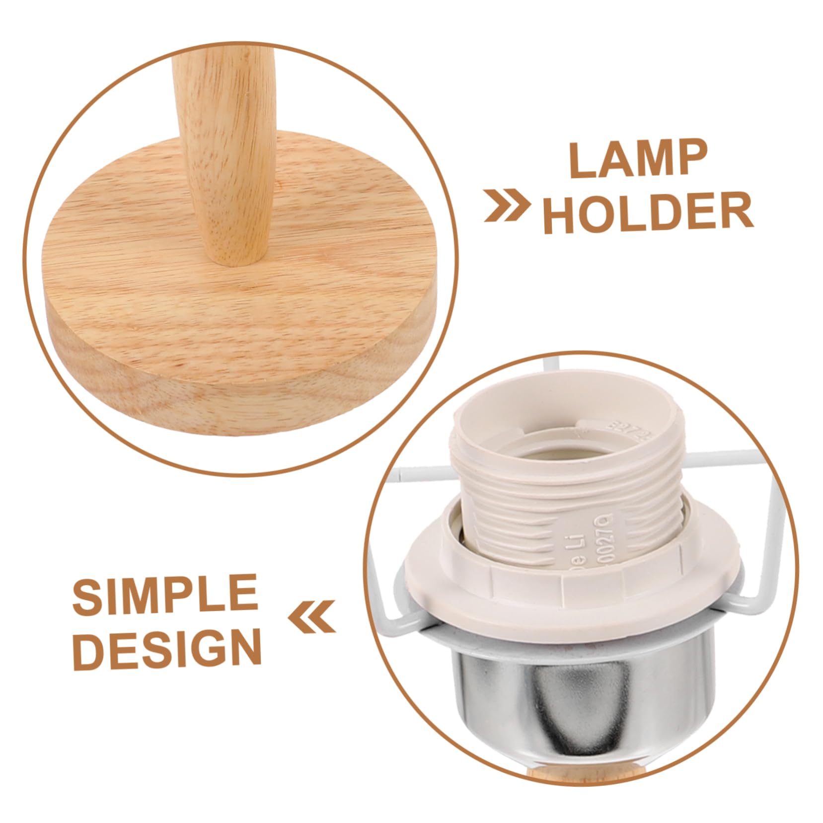 Hemobllo Lampada da Tavolo in Ferro e Legno, Decorativa e Robusta, Fai da Te, per Soggiorno e Comodino, Stile Moderno e Semplice