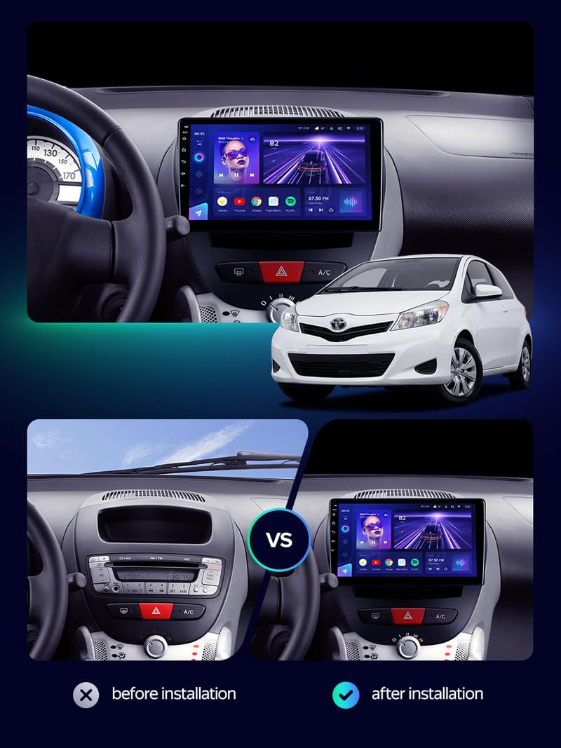 Autoradio pour to-yota Aygo/Peu-geot 107/Ci-troen 107 2005-2014