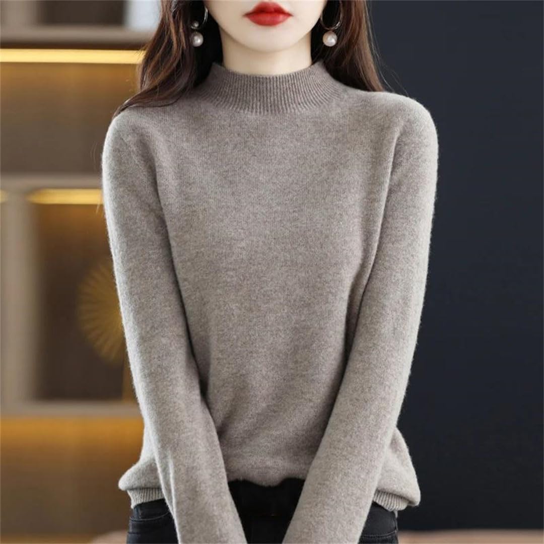 Maglione a maniche lunghe in lana da donna Slim Fit Basic Casual Maglione Mezzo collo Pullover Inverno Maglione Top 'S