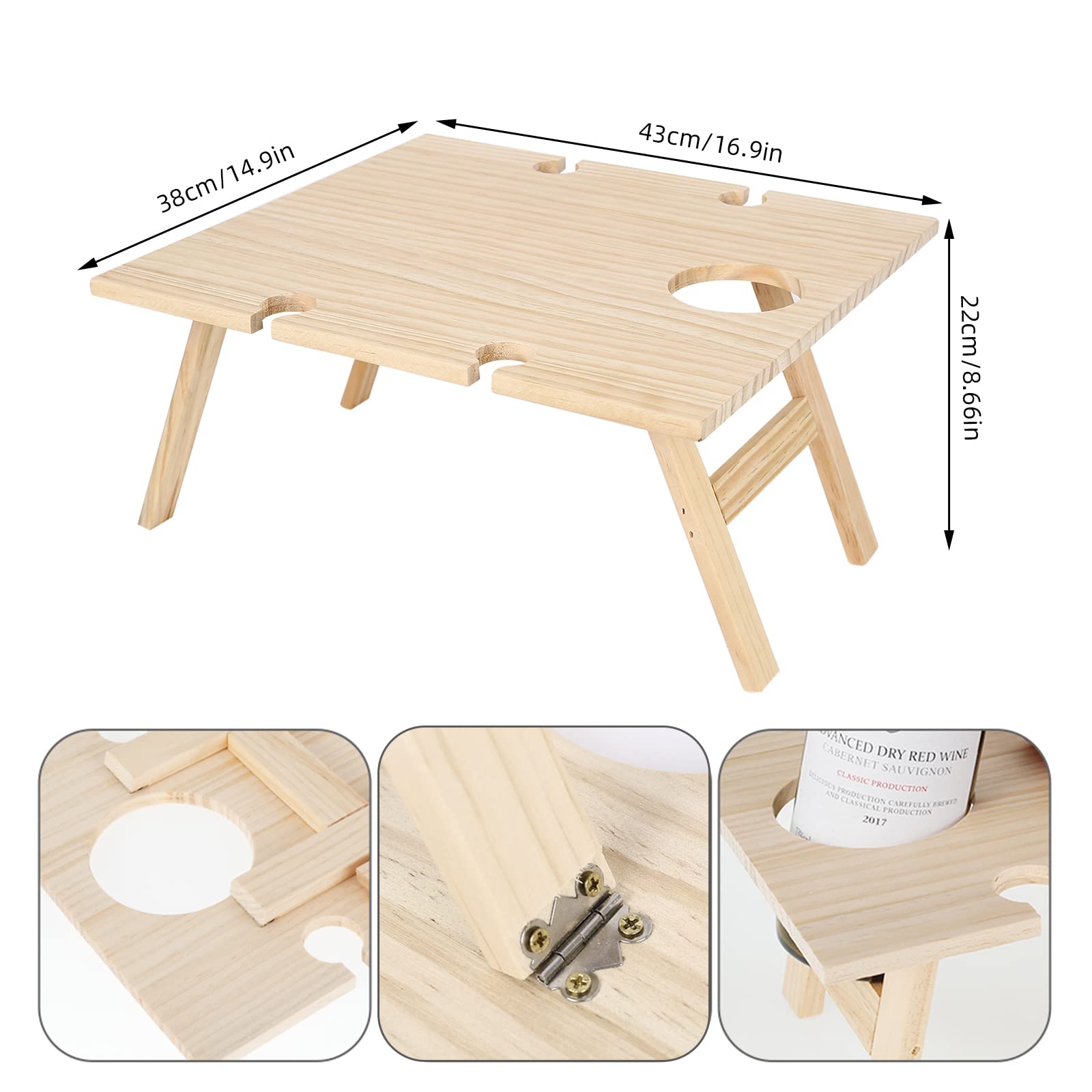 WMYYLX Picknick wijntafel, inklapbare picknicktafel met rode