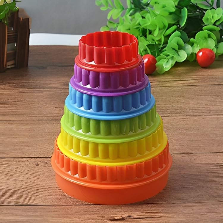 Baking Set Colourful Round Shape Cookie/Biscuit/Pastry Fondant/Fruits and Cake Cutter/Mould for Kitchen - 5 pcs 2