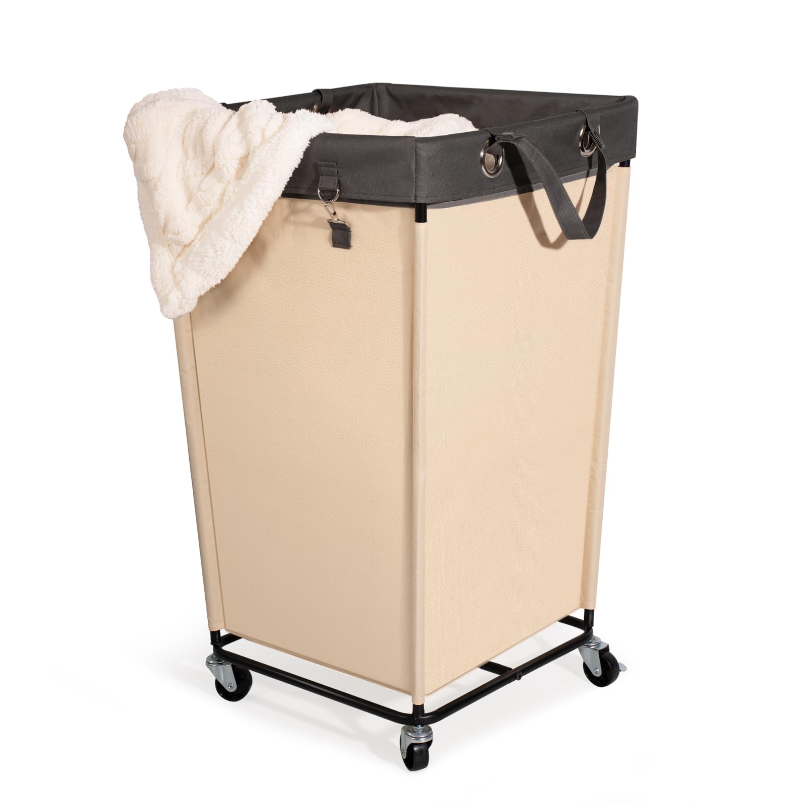 GLUTIA Laundry hamper with wheels, Large Rolling Laundry Basket, 160L Laundry Cart for Home, Bathroom, Laundry Room