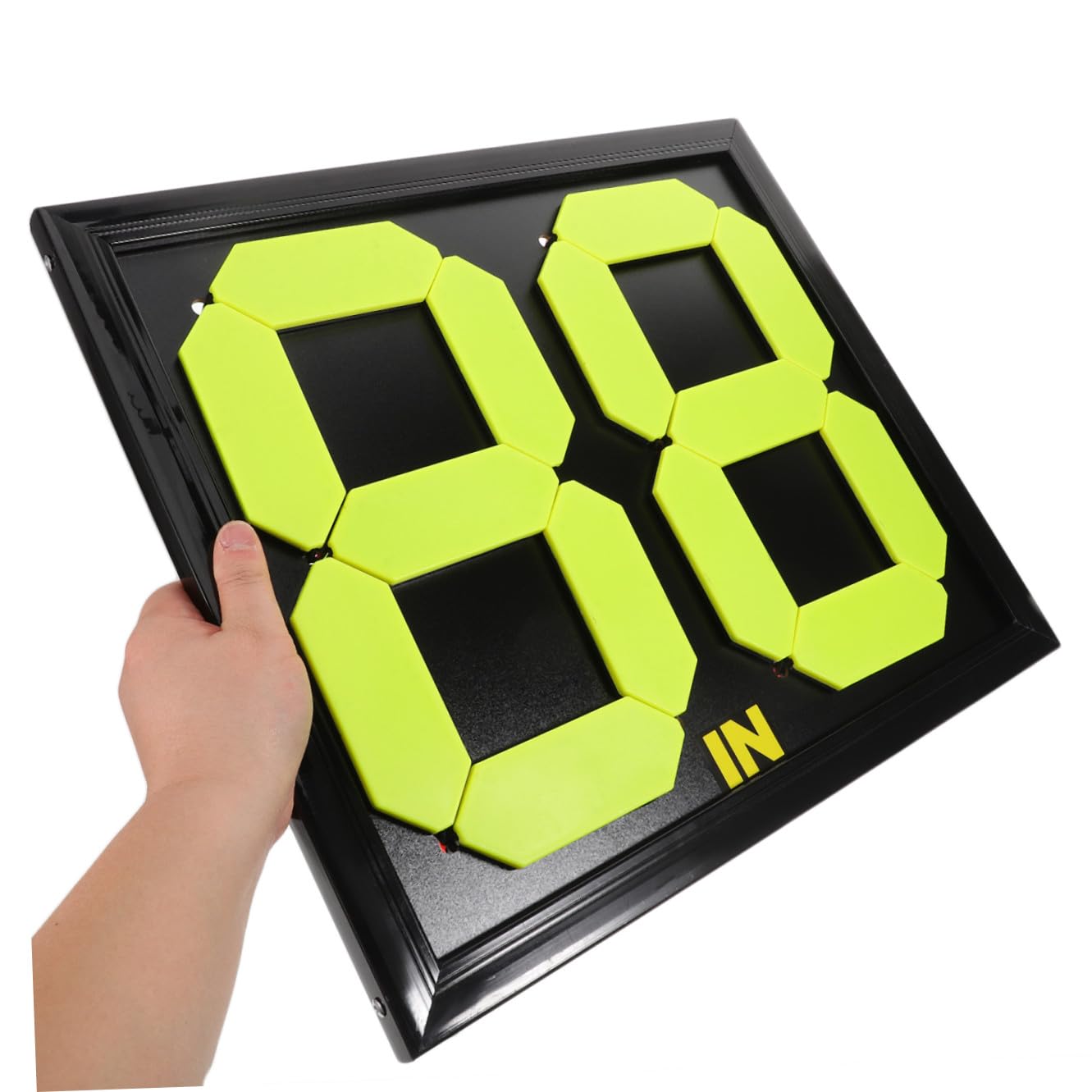 Beavorty Tabellone Numerico Sostituzione Manuale Calcio Kit da Arbitro Fluorescente Nero Leggero Portatile per Arbitri e Sport di Squadra