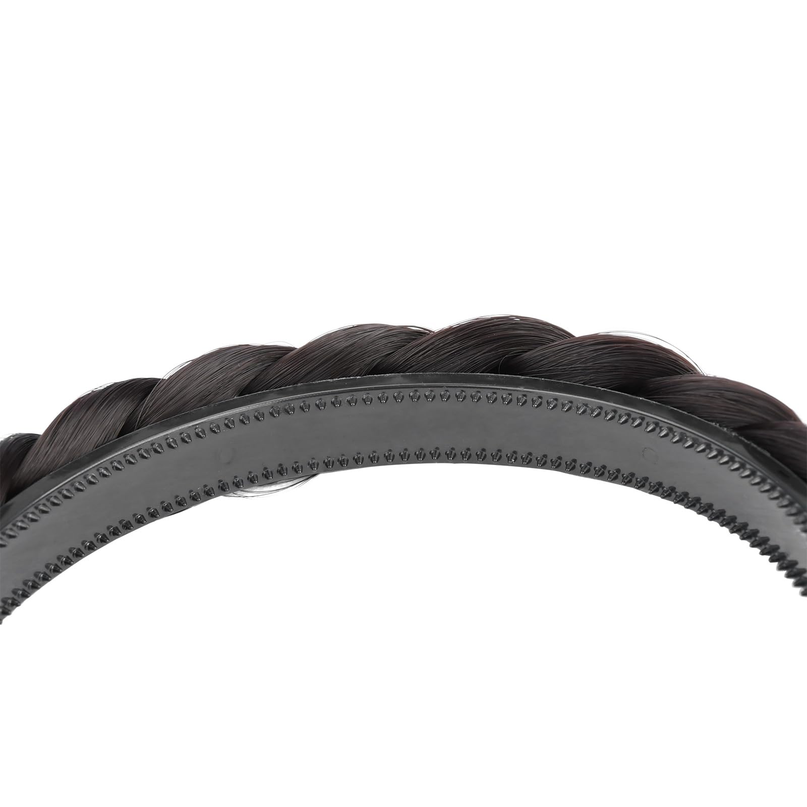 Gledola wide braid with teeth Synthetic Hair Braided Headband Hairpiece for Women (Chocolate 1 inch, Free Size) - Image 4