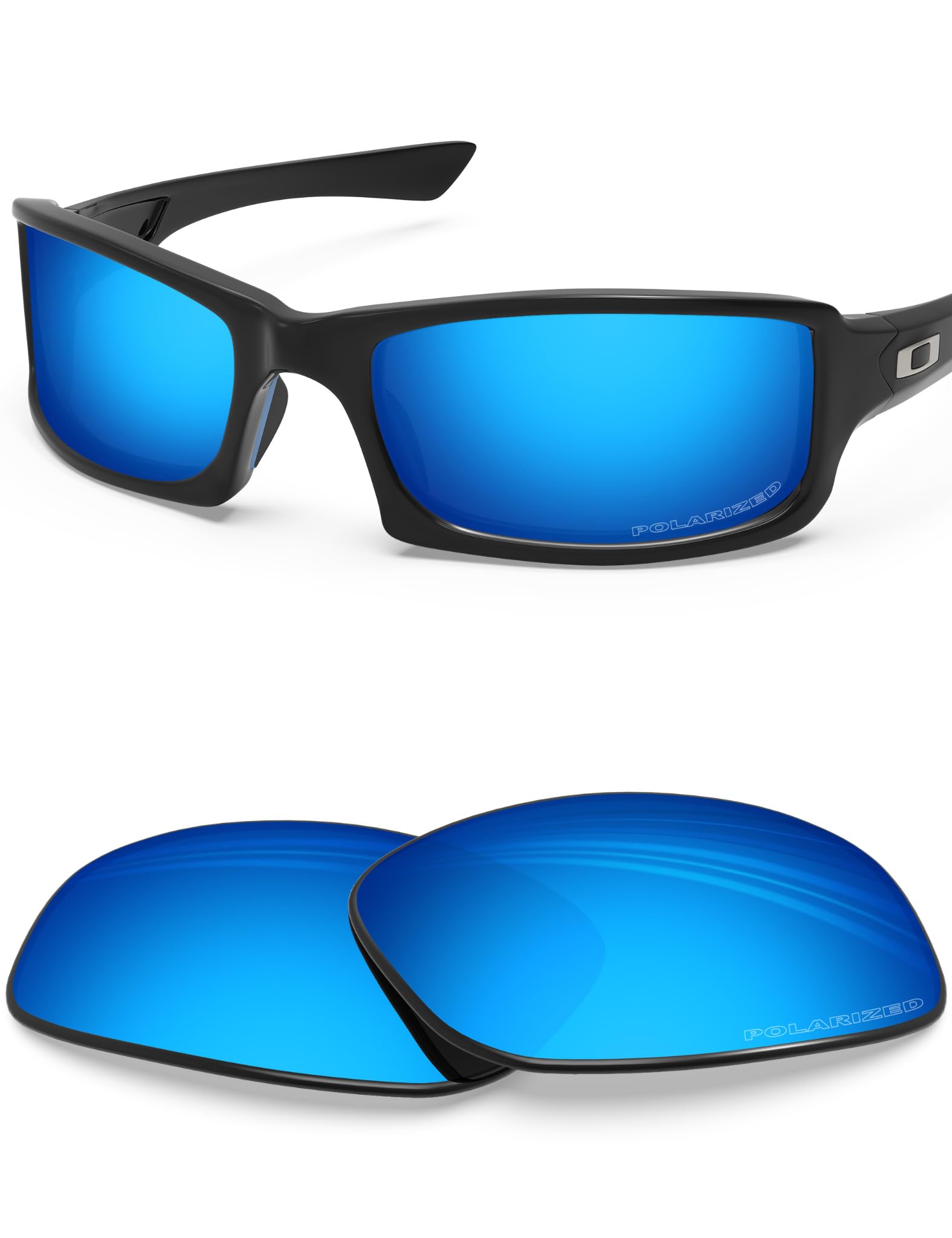 BlazerBuck Anti-salt Polarized Replacement Lenses for Oakley Fives Squared Sunglasses - Ice Blue