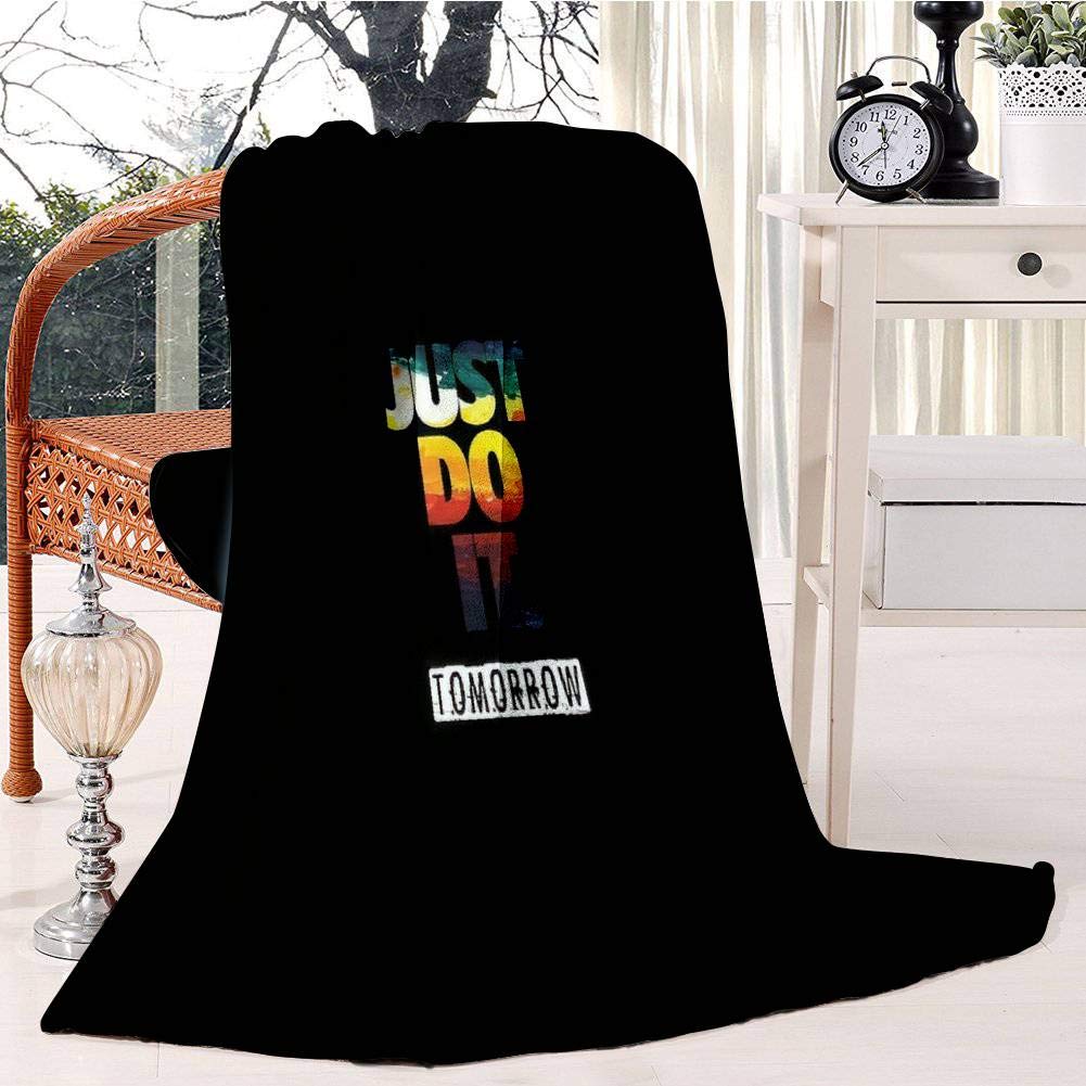 Just do it tomorrow Bed Blanket Plush Velvet Soft Warm Blanket Lightweight Microfiber Cozy Blanket Christmas Blanket for Bed Couch Chair Sofa, 130x150cm