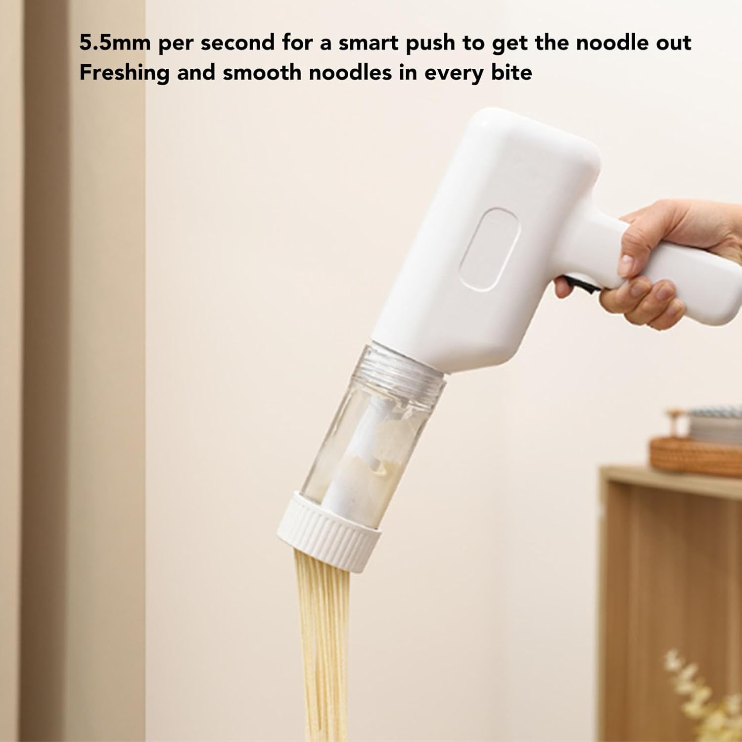 Electric Pasta Maker, Portable Handheld Noodle Making Machine Cordless Automatic Spaghetti Maker with 6 Noodle Plates and Cutter for Household Home Kitchen