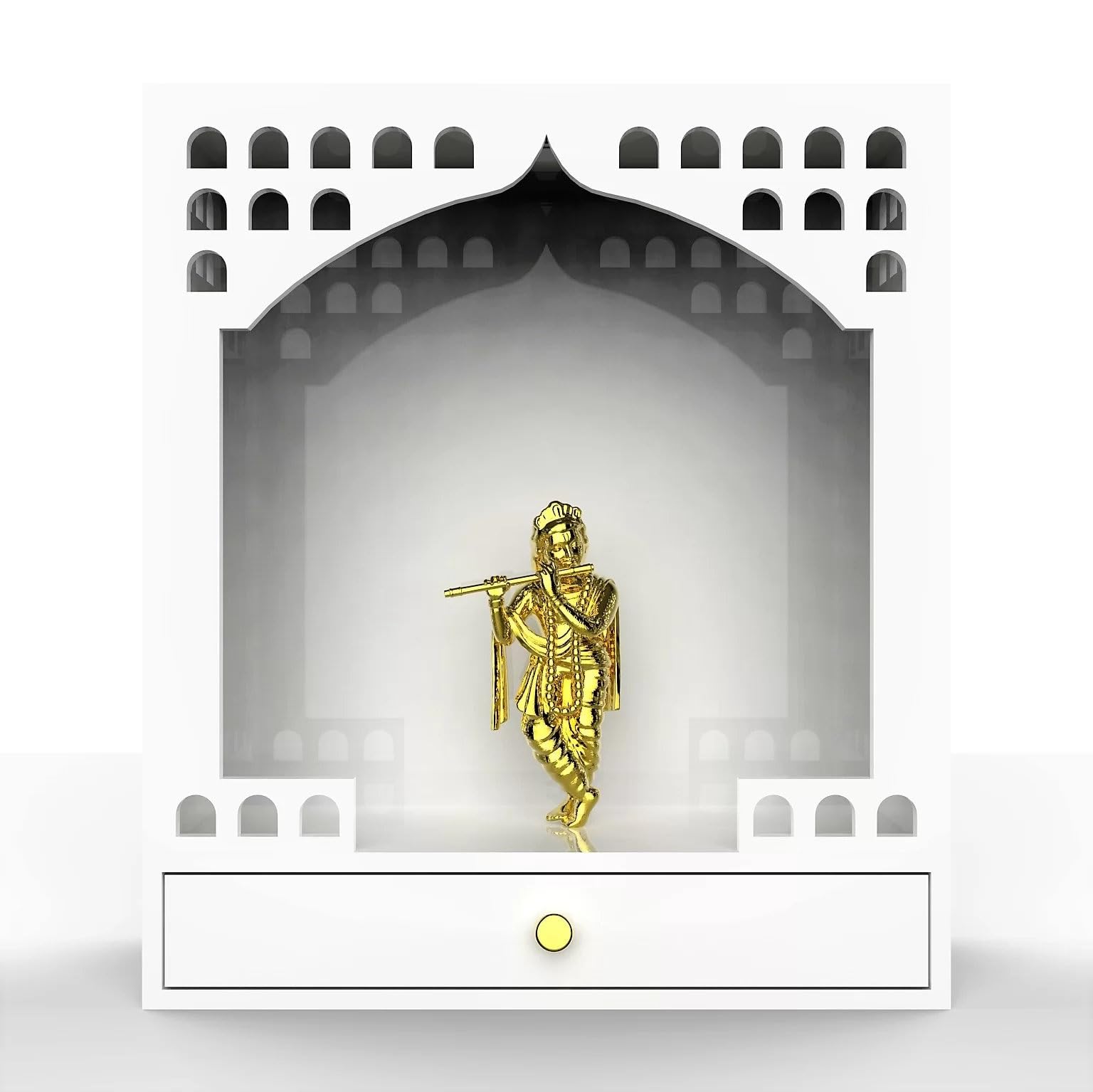 Temple en bois avec LED pour bureau et maison Puja Mandir