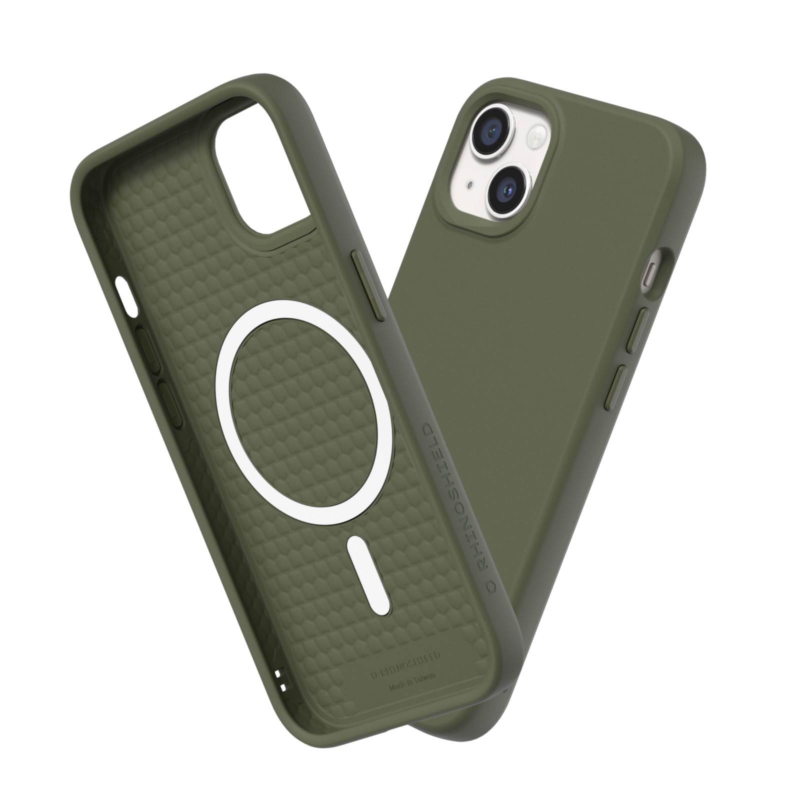 Coque iPhone 13 Mini RhinoShield SolidSuit Magsafe - Protection fine et mate vert algue