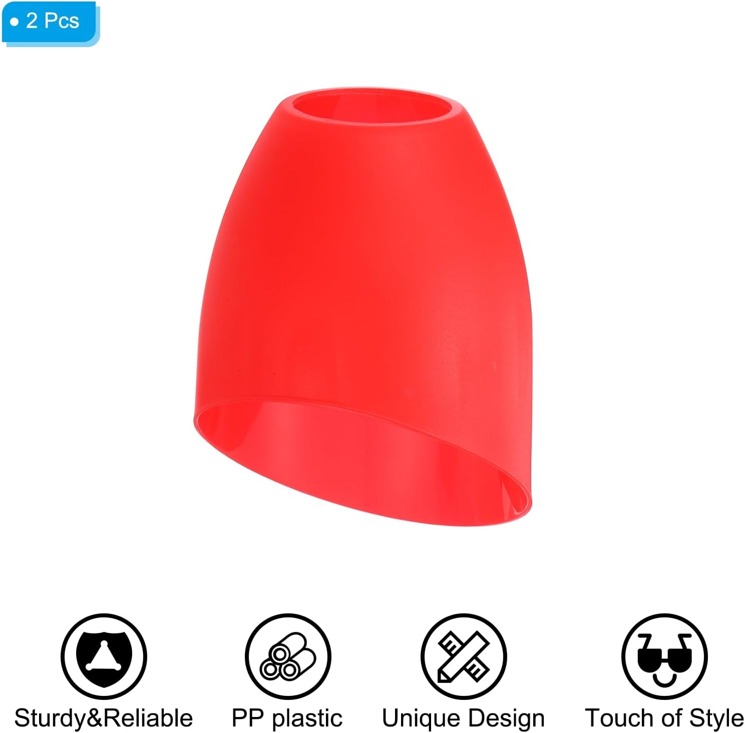 PATIKIL 5.3" High 4.3" Diameter 1.7" Fitter Plastic Lampshade, 2 Pack Plastic Lamp Shade Replacement Bulb Light Cover for LED Floor Lamp Table Lamp Red