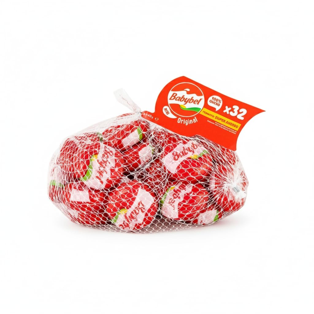 Queso Mini de Vaca 100% Natural - Formato Súper Ahorro 32 Unidades (640g), Snack Saludable sin Lactosa y sin Gluten - Mini Babybel Original - Rico en Calcio y Proteínas para Toda la Familia - NEXU