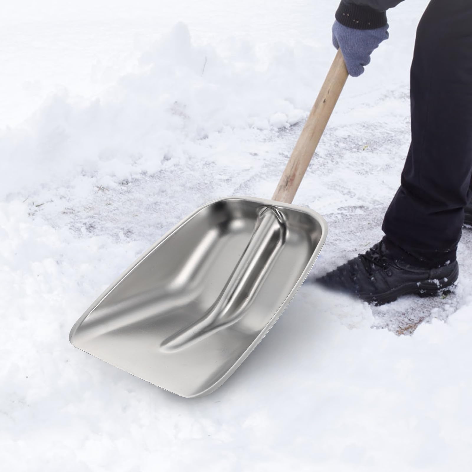 Edelstahl Mehrzweckschaufel Silber, für Schnee und