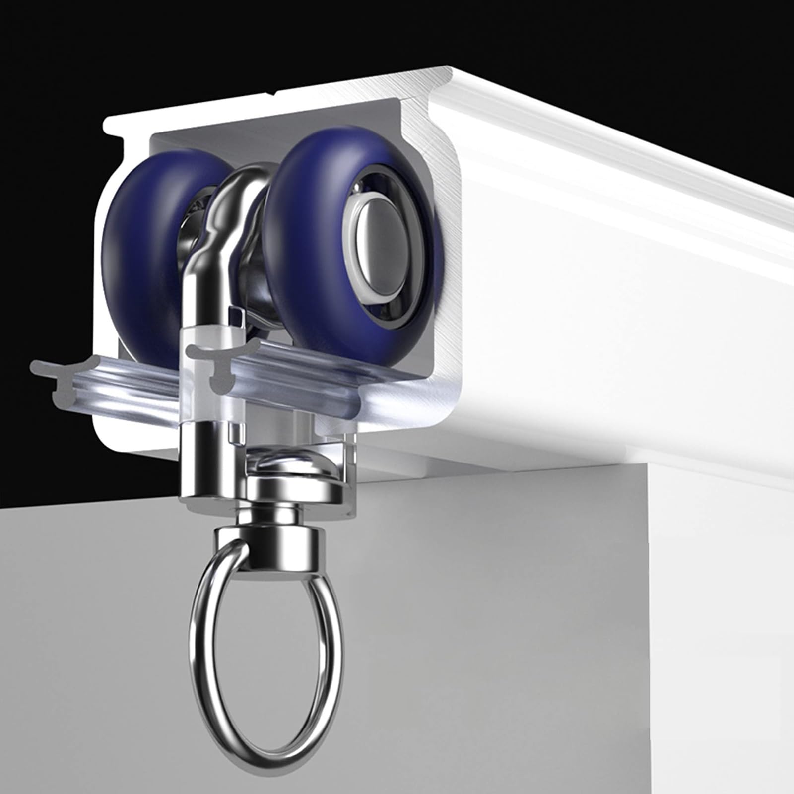 Système de rail de rideau robuste en alliage d'aluminium, rail simple silencieux pour rideaux et séparateurs de pièce, roulement à billes équipé pour salon et chambre à coucher