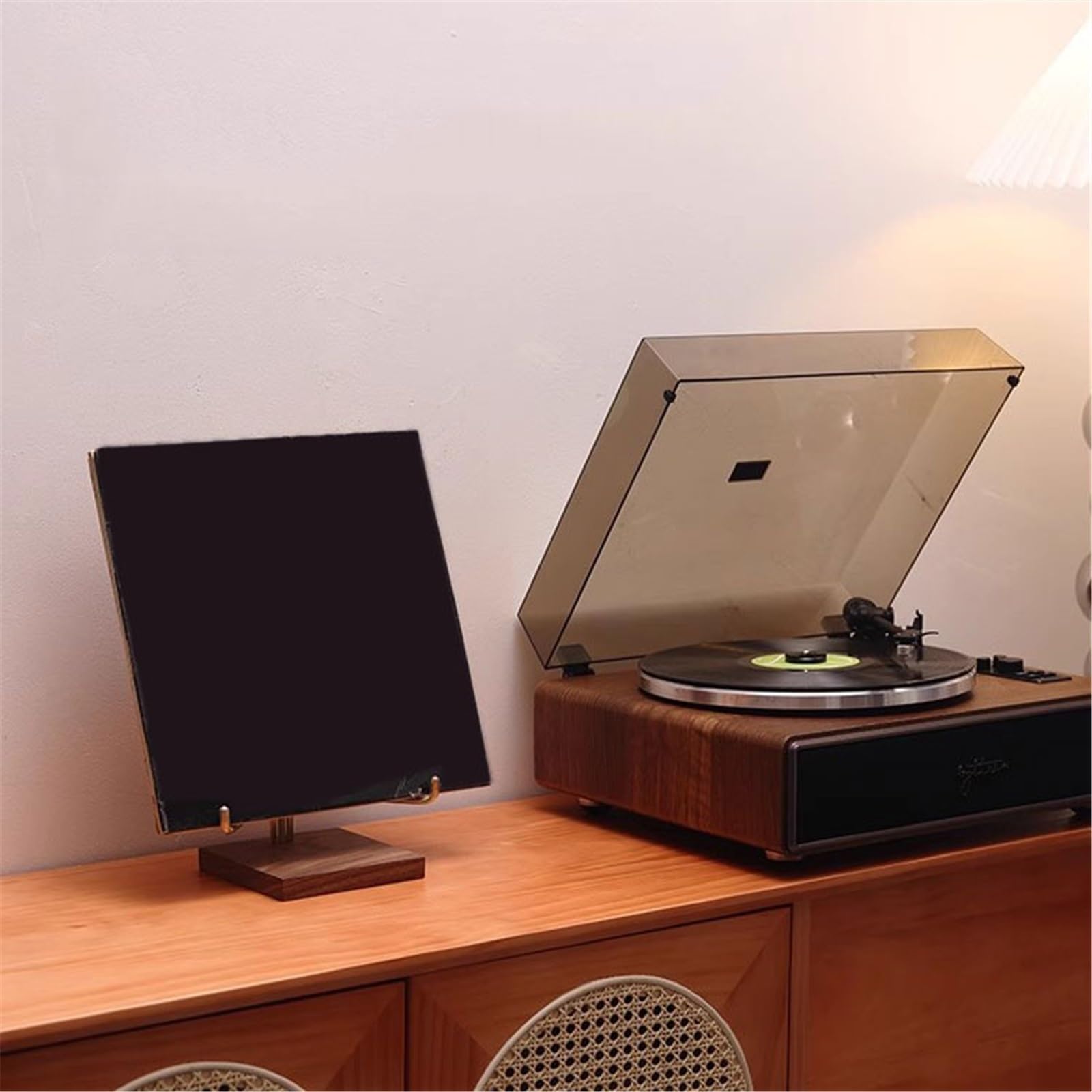 Ufficio Espositore da tavolo for dischi in vinile in legno Scaffale porta dischi