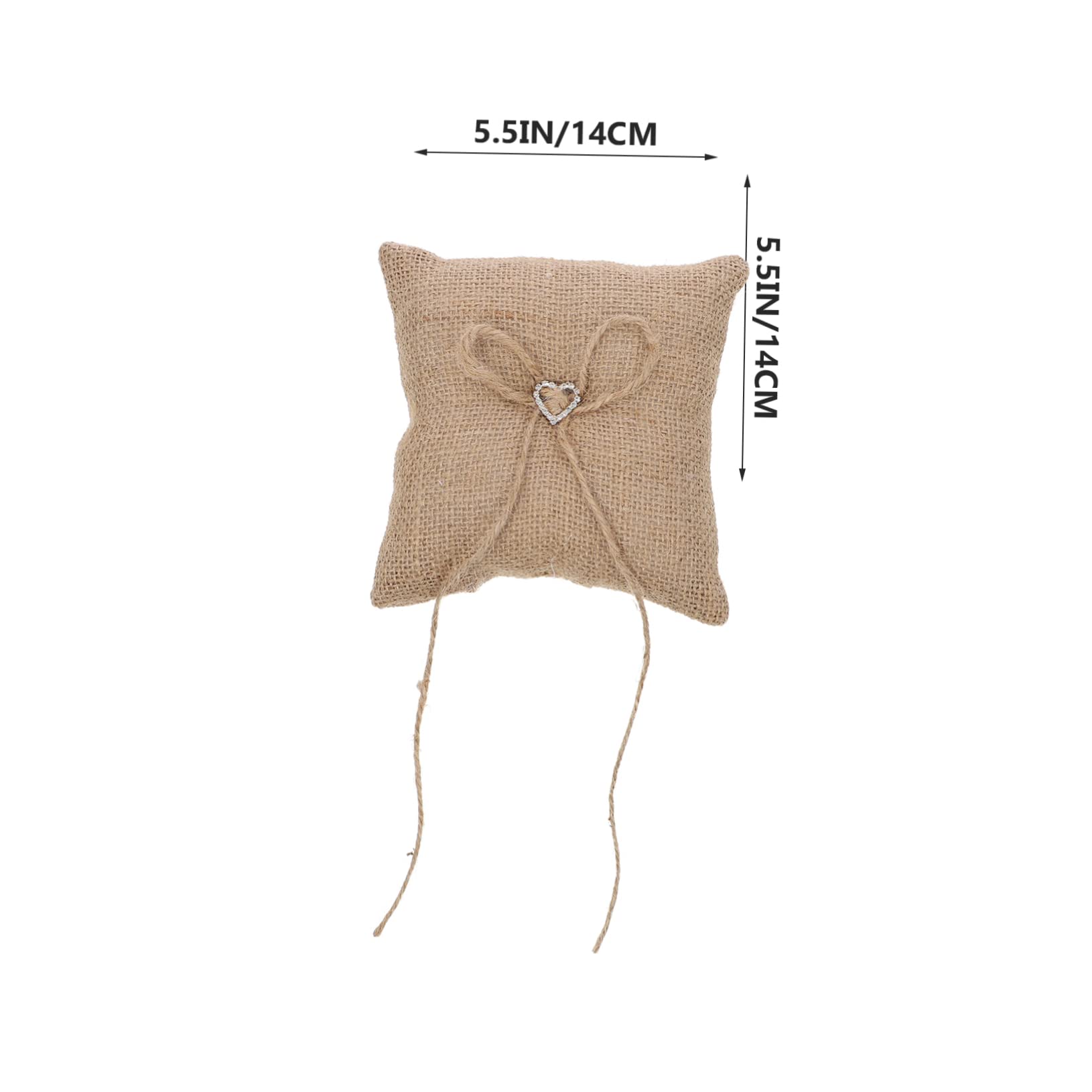 Abaodam 4pièces Coussin De Mariage Jute avec Rubans Et Support Original pour Alliances Élégant Et Romantique pour De Mariage