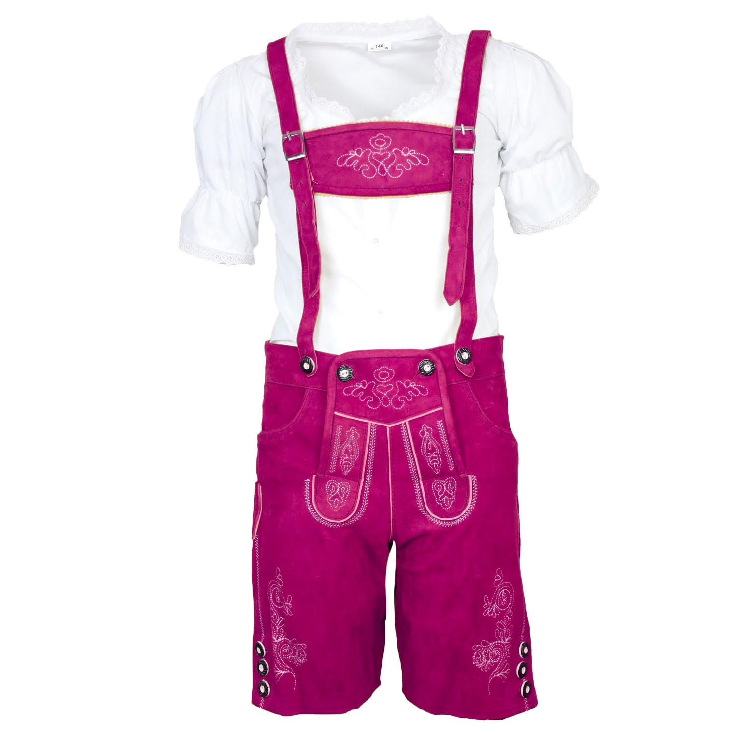 Trachtenset Mädchen Kurze Lederhose Antonia mit Bluse