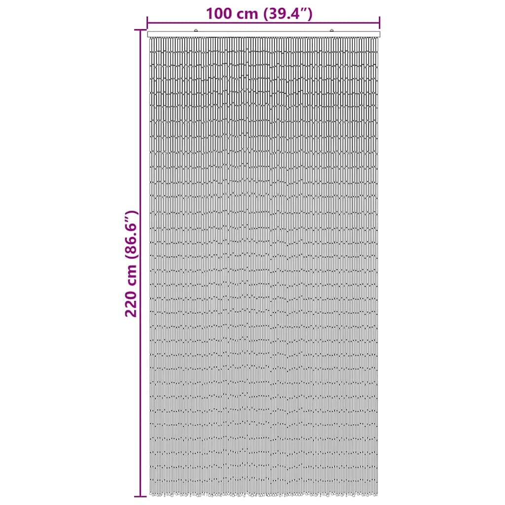 vidaXL Cortina para Puerta Insectos Gris Claro 100x220cm bambú, Cortina mosquitera, Cortina de bambú, Cortina para Exteriores, mosquitera de Puerta