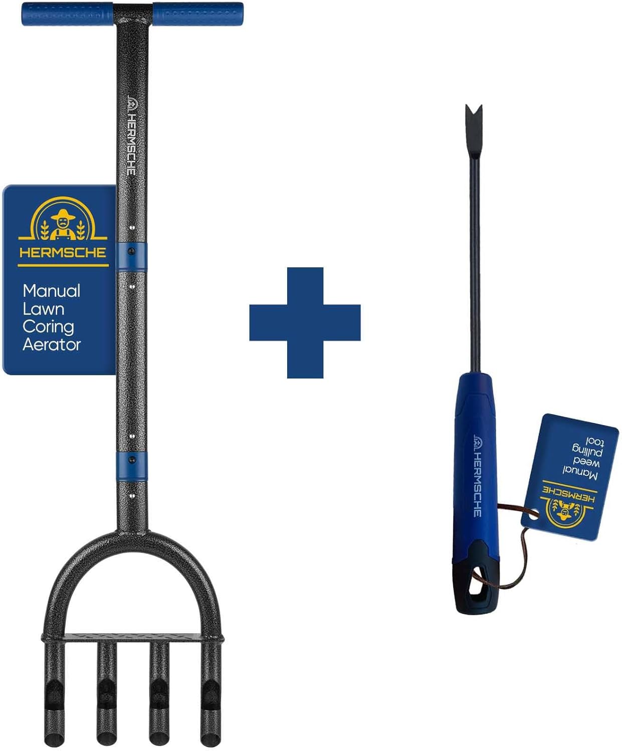 Hermsche Lawn Aerator Coring Tool Manual Plug Core Aerators Lawn Aeration Hand