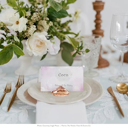 Miniatura 4 de AiFanS Tarjeteros Diamond Place, soportes de números de mesa de acrílico transparente para bodas y eventos, paquete de 12