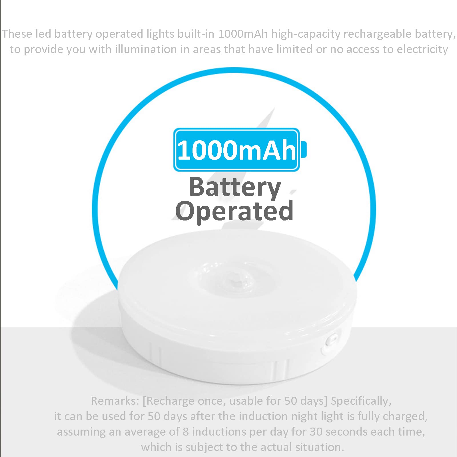 Luz Con Sensor De Movimiento, Luces LED De Cocina Bajo Mueble, Luz Nocturna Infantil, Lampara USB Recargable Para Escalera, Pasillo, Sótano, Cocina, Gabinete, 6 Pack Luces LED Para Armario,Blanco
