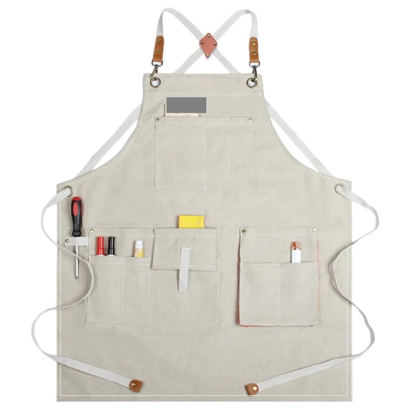 Tabliers réglables en toile Denim, 2 pièces, avec poches à outils, for barbier, pâtisserie, café, menuiserie, peinture, imperméable Pour Bricolage