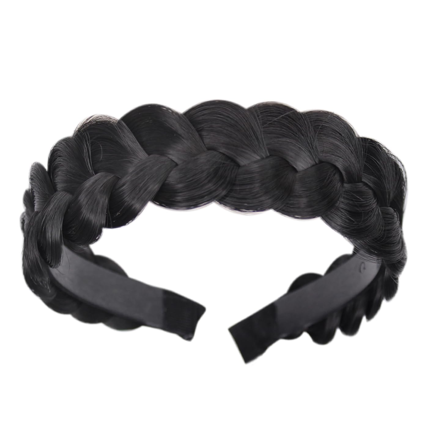 Hair Plaited Headband for Women and Girls| Chunky Plaited Braids Hair Band Accessory for Office, School and College (Black, Free Size)-image-8