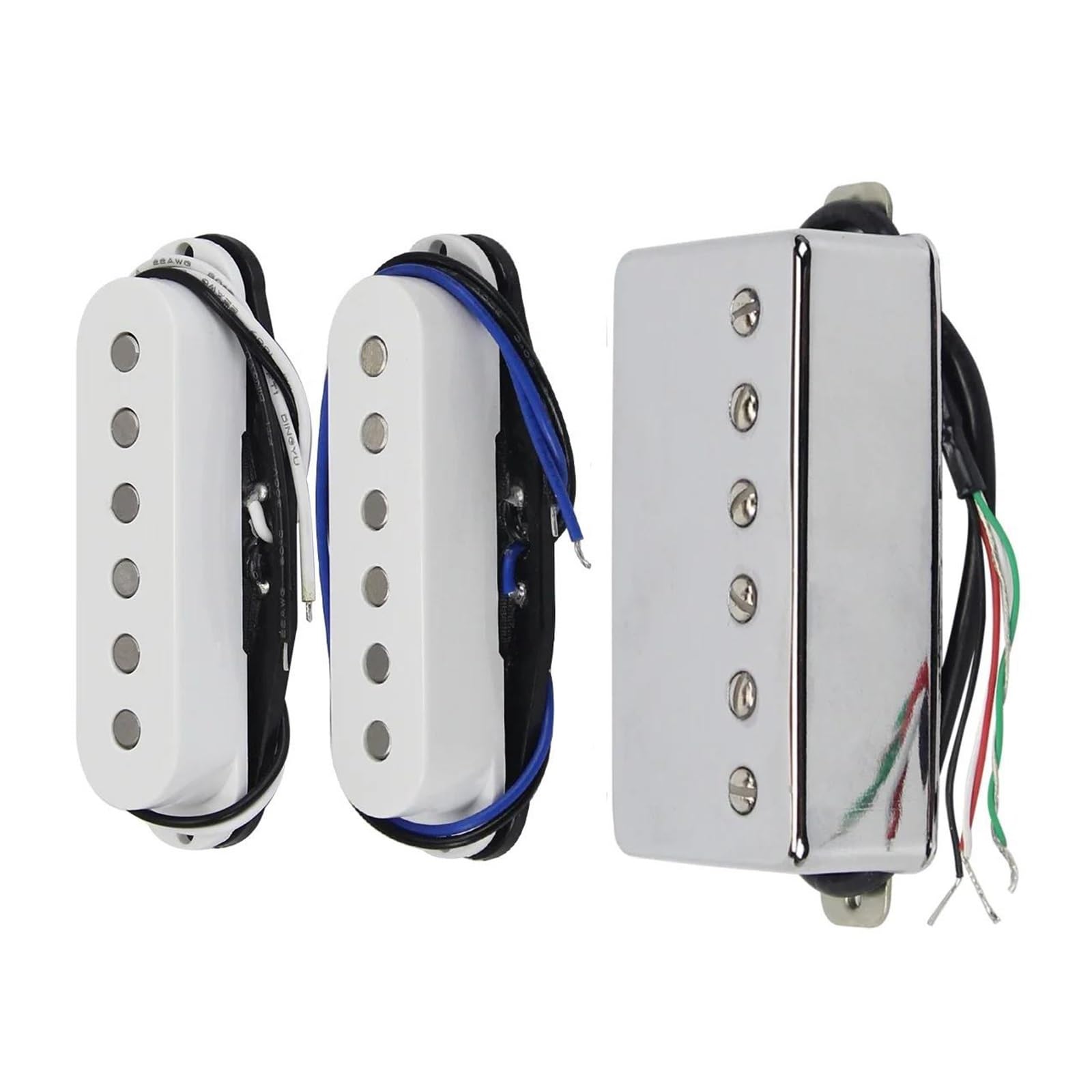 Przetwornik Gitary Elektrycznej 3 częściowy zestaw przetworników elektrycznych Alnico 5 do gitary Pojedynczy/hybrydowy 14K HSS Akcesoria do instrumentów muzycznych(Wh and Chr Set)