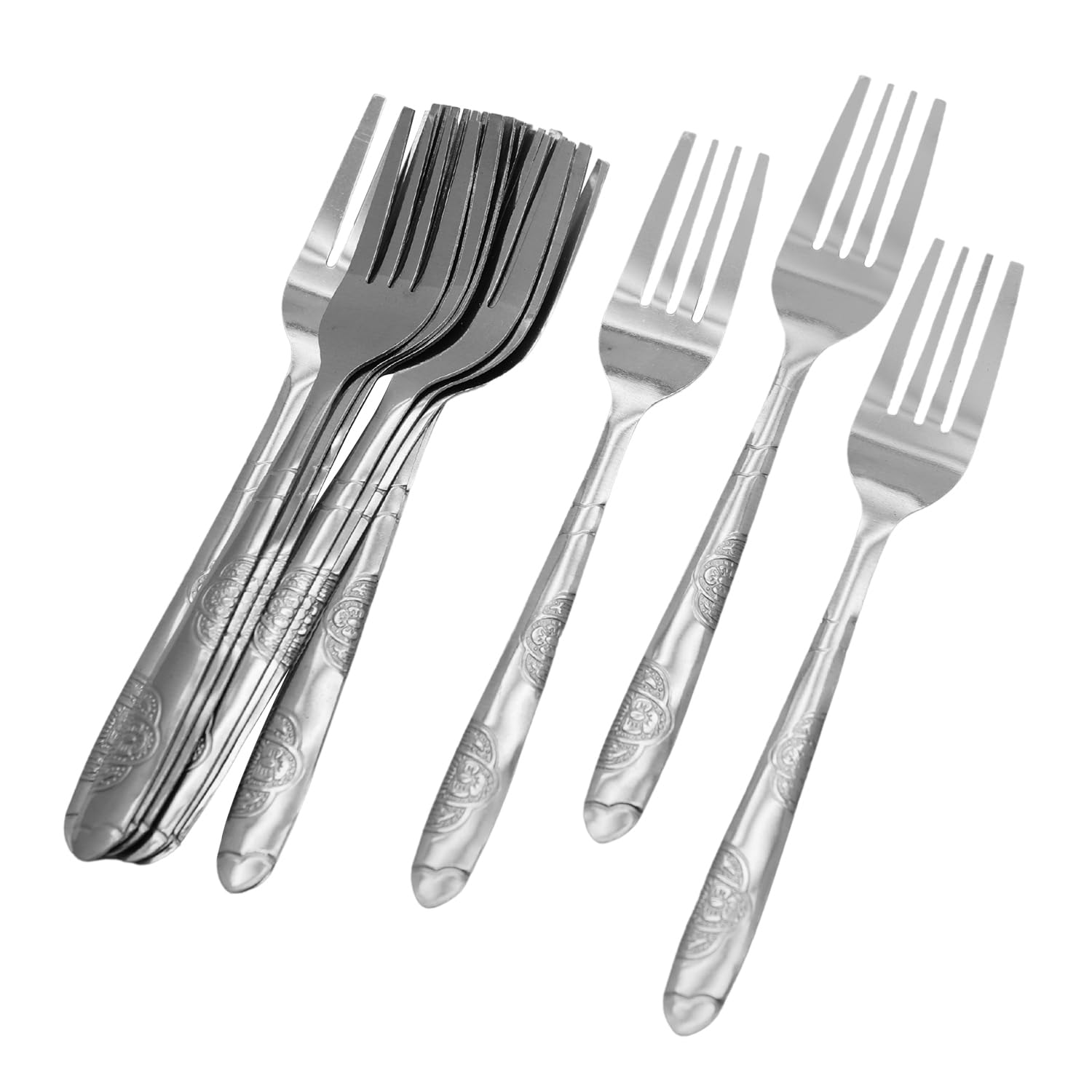 RK TEA FORK DÉCOR , SILVER, RK0063, 12 PC SET