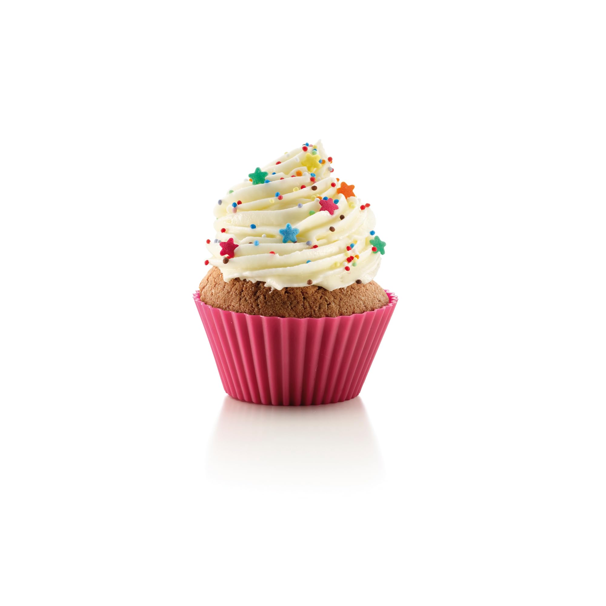Moules à Muffins Silicone Lékué - Lot De 6 Caissettes Américaines 9cm (rose, Orange, Vert)