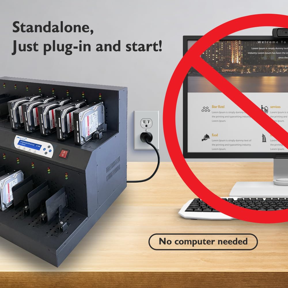 Vinpower 11 Targets Standalone SATA PRO Hard Drive Duplicator Supports Copying or Erasing 2.5