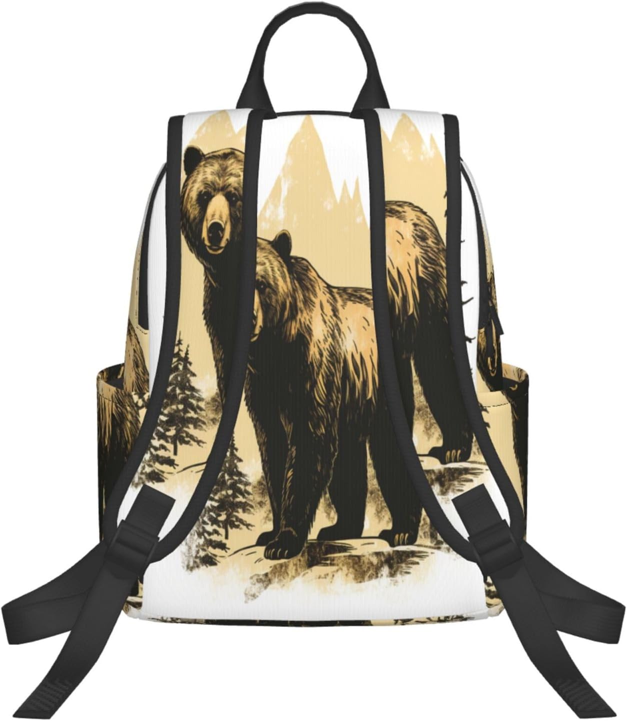 Backpack For Women Men Forest Wildlife Animal Bear Bookbag Lightweight Travel Casual Daypack Water Resistant Outdoor Hiking Sport Rucksack