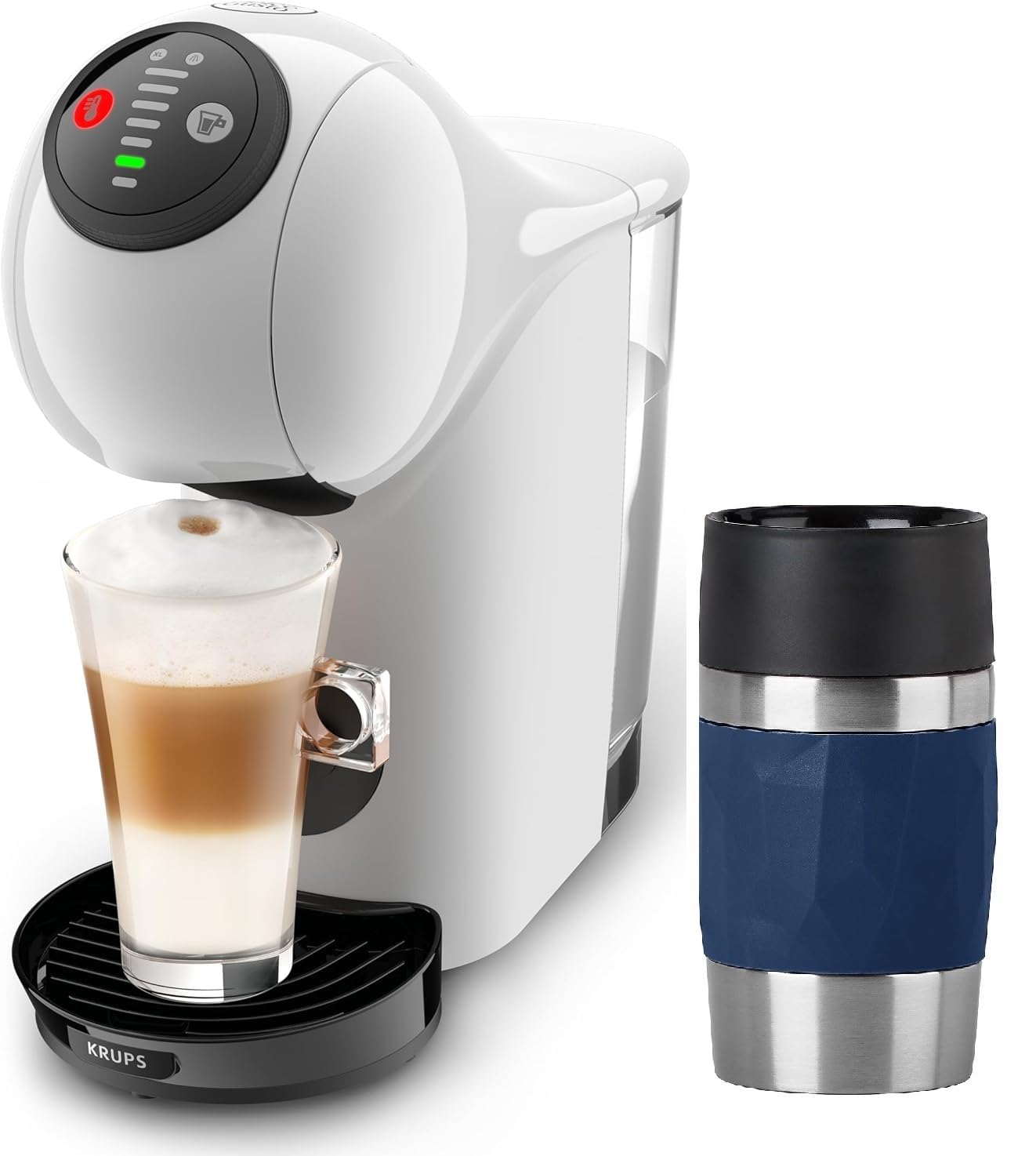 NESCAFÉ Dolce Gusto Krups KP2431 Genio S Coffee Capsule Machine + Emsa N2160800 0.3L, 15 Bar, Ultra-Compact, High Pressure | over 30 coffee creations, selectable drink size, auto shut-off
