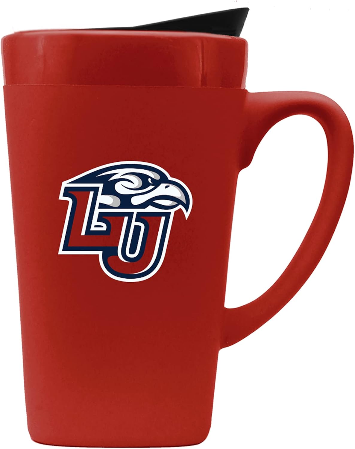 The Fanatic Group Liberty University Ceramic Mug with Swivel Lid, Design 1 - Red