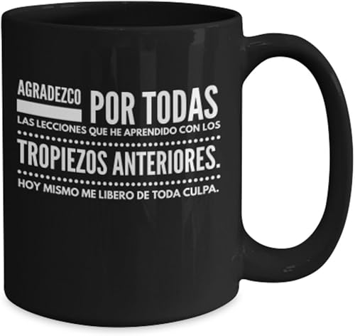 Vista 2 de Agradezco siempre AFIRMACIONES Taza cafe, tazas para café divertidas, tazas de café personalizadas, taza de café inspiradoras, taza grande de café