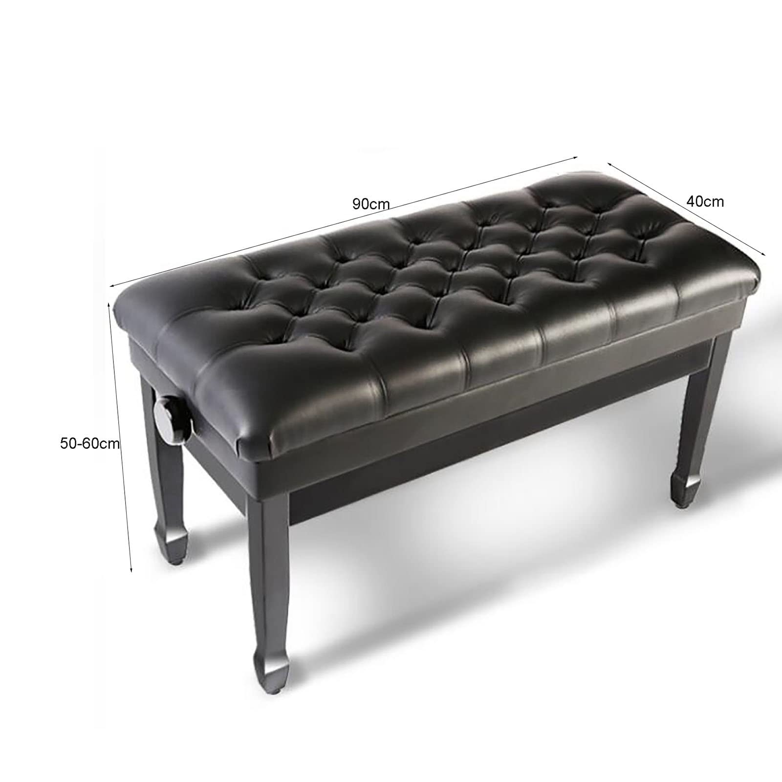 sdneNest Banco de piano ajustable de cuero para teclado y taburete de piano ajustable en altura con dimensiones de 90 x 40 x 50 60 cm
