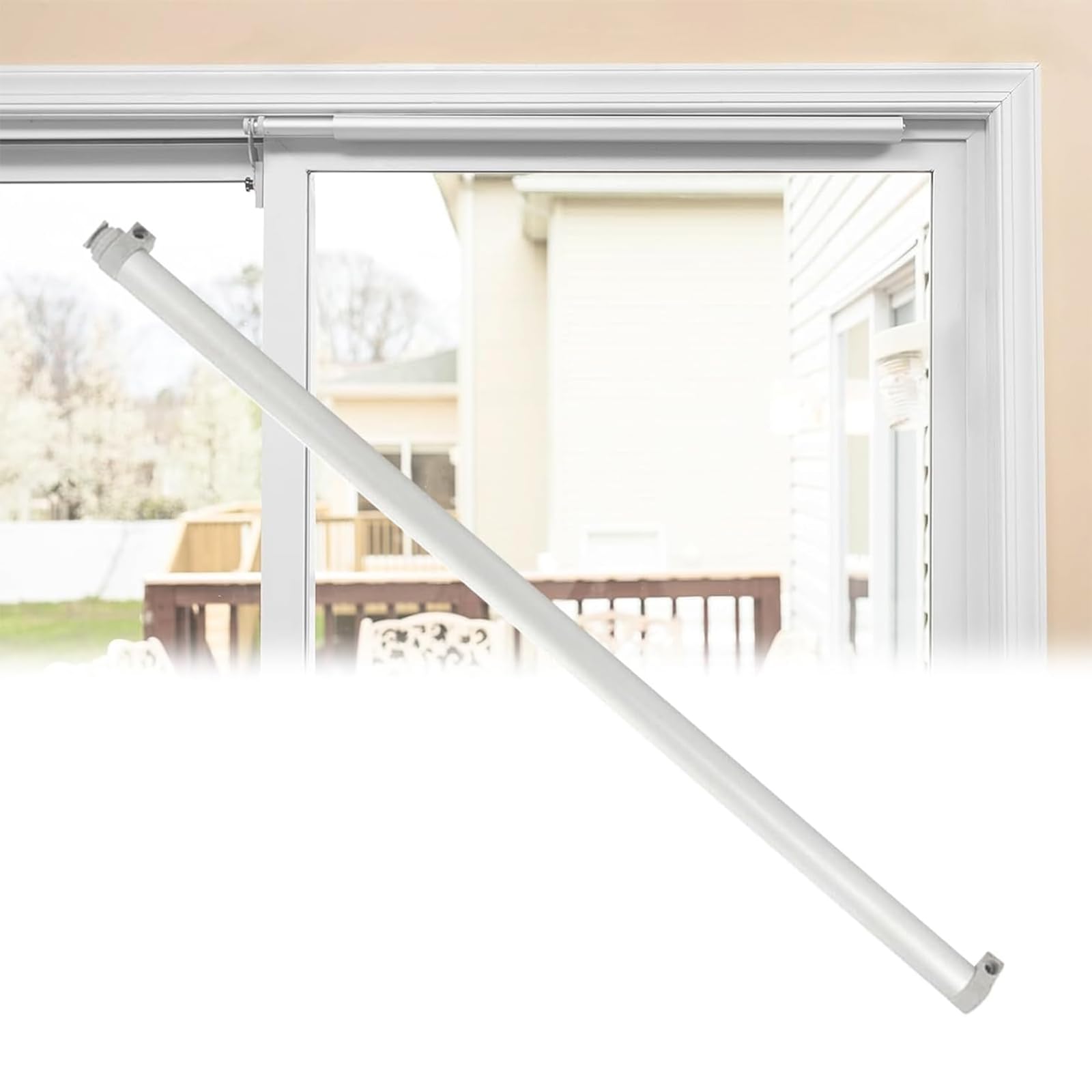 Tsolay Self Sliding Door Closer, Sliding Patio Door Automatic Closer, 2 Stage Speed Adjustment, Quiet Pneumatic Damping Buffering, Aluminum Alloy For Door Widths From 29.5 To 51"