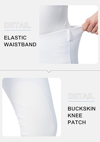 Miniatura 5 de SANTINY - Pantalones de equitación para mujer con bolsillos con cremallera, parche para la rodilla, mallas de equitación ecuestre para mujer
