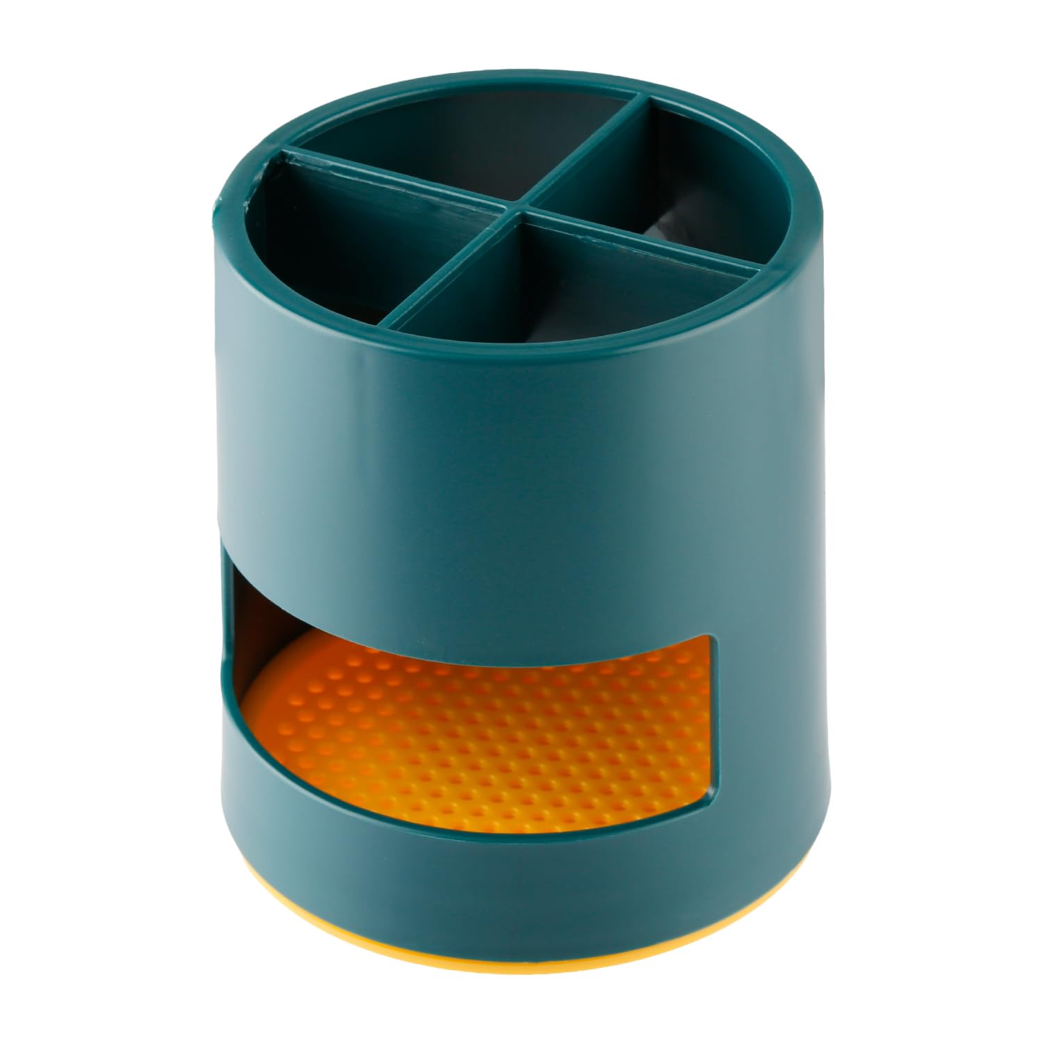 Hopzab Toothbrush Holder with Drainage, Ventilated Mould-Proof Caddy, Easy-to-Clean Plastic Stand for Bathroom and Kitchen, for Toothpaste and Toothbrush Storage(Green)