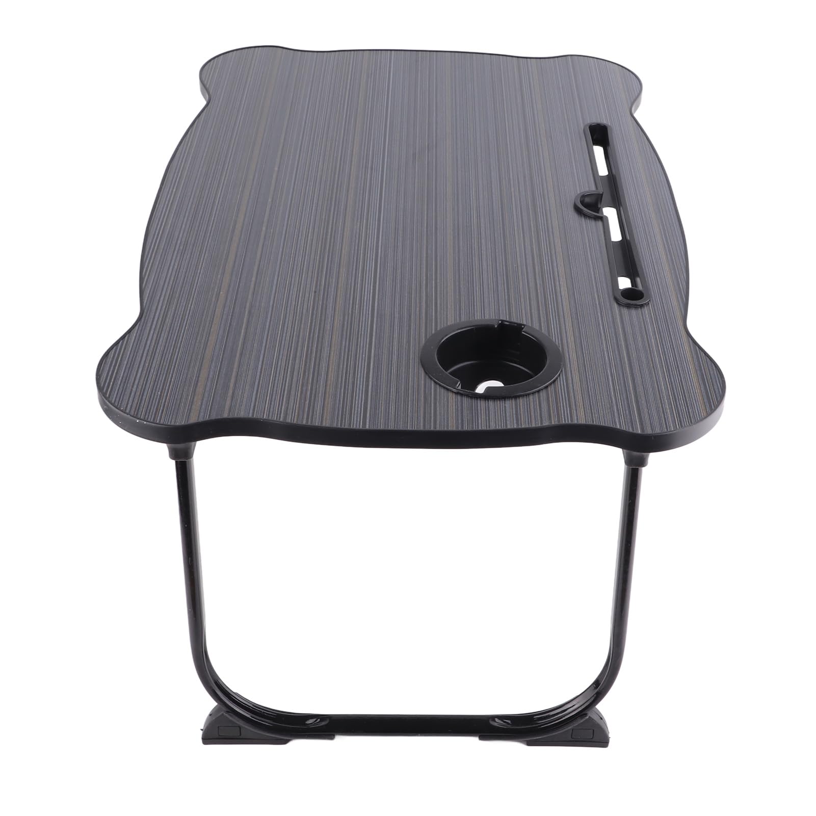 Tavolo da letto pieghevole portatile con portabicchieri, vassoio ideale per la colazione per uso portatile, perfetto per studenti e casa, 60 x 40 x 28 cm, nero, design multifunzionale