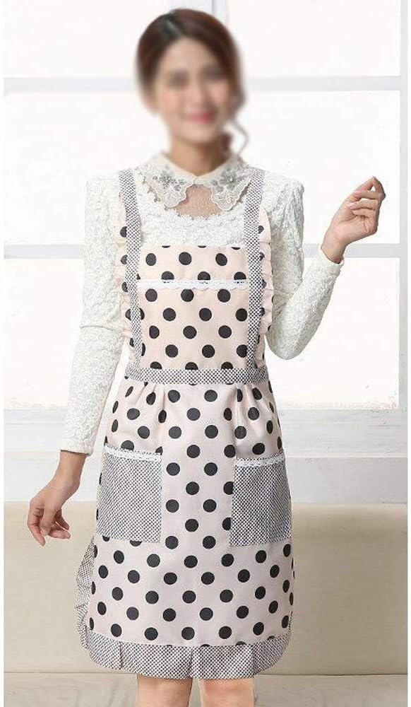 Aprons With Pockets Waterproof Lace Princess Apron Striped Sleeveless Apron for Women Thick Double Layer Kitchen Simple Style Housework Apron Apron