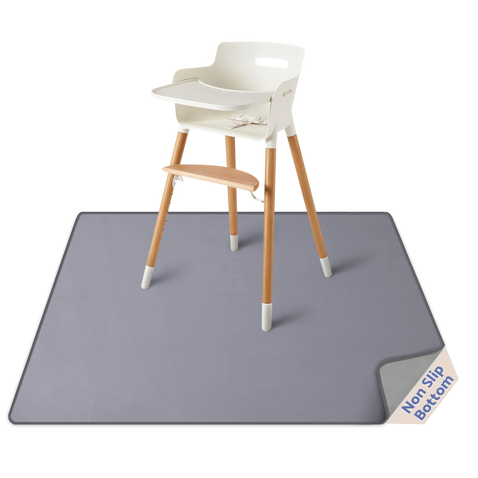 Blissful Diary Baby Splat Mat for Under High Chair 50 4 x 50 4 Inch Wipeable Splash Mat
