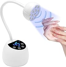 CGBE UV LED Nail Lamp with Intelligent Automatic Sensor and LCD Display, 12 LED Beads, 4 Timers, 36 W Mini Portable Nail Dryer for Salon and Home