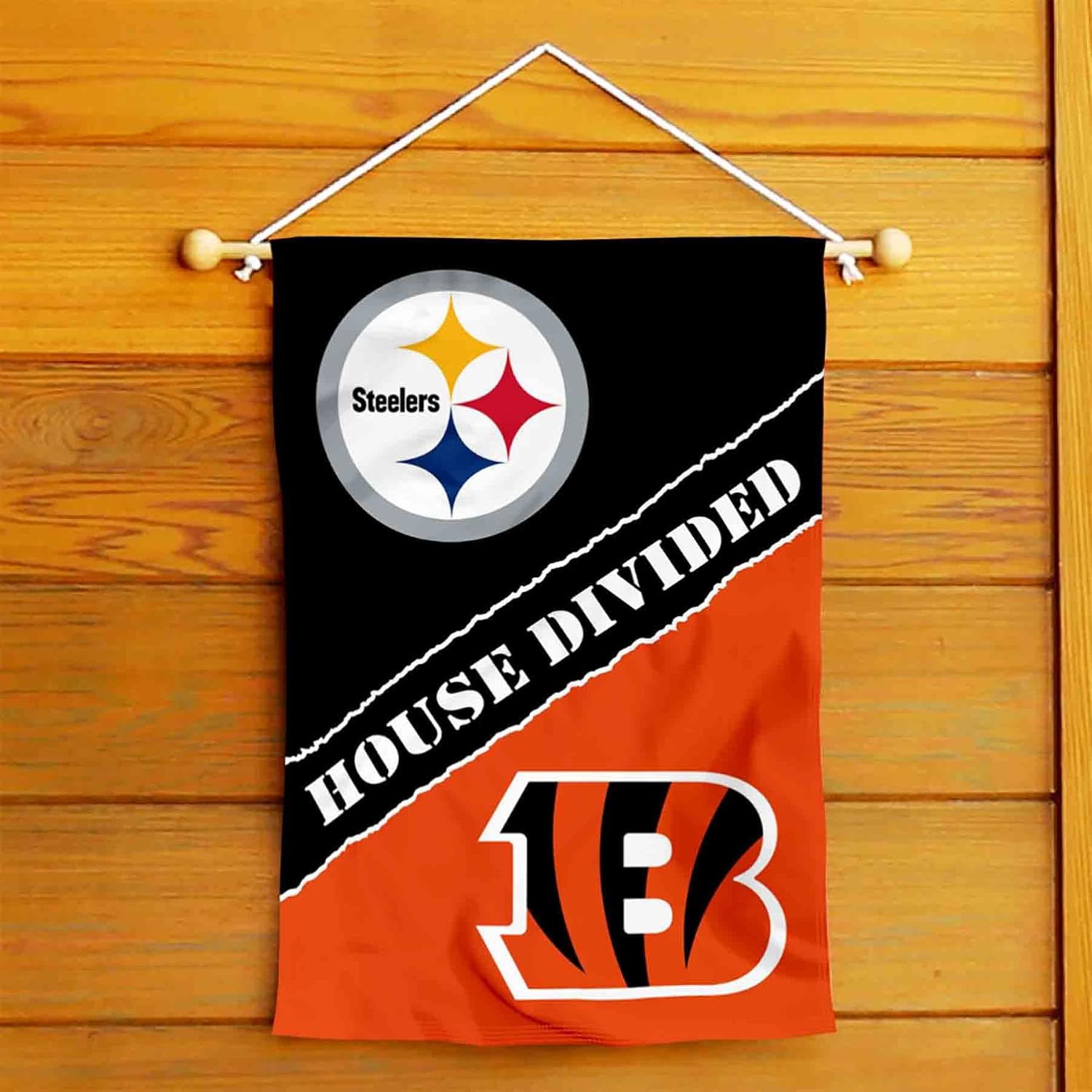 House Divided Steelers and Bengals Double Sided Garden Flag
