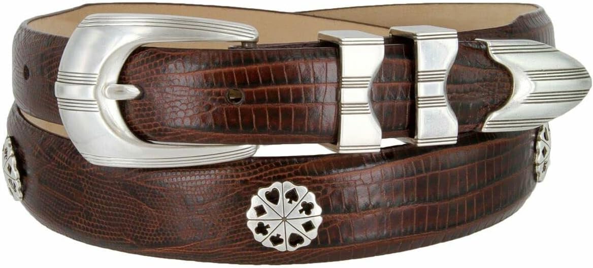 BS8143 Genuine Full-Grain Cowhide Leather Designer Dress Belt 1-1/8"(30mm) taper down to 1"(25mm) wide