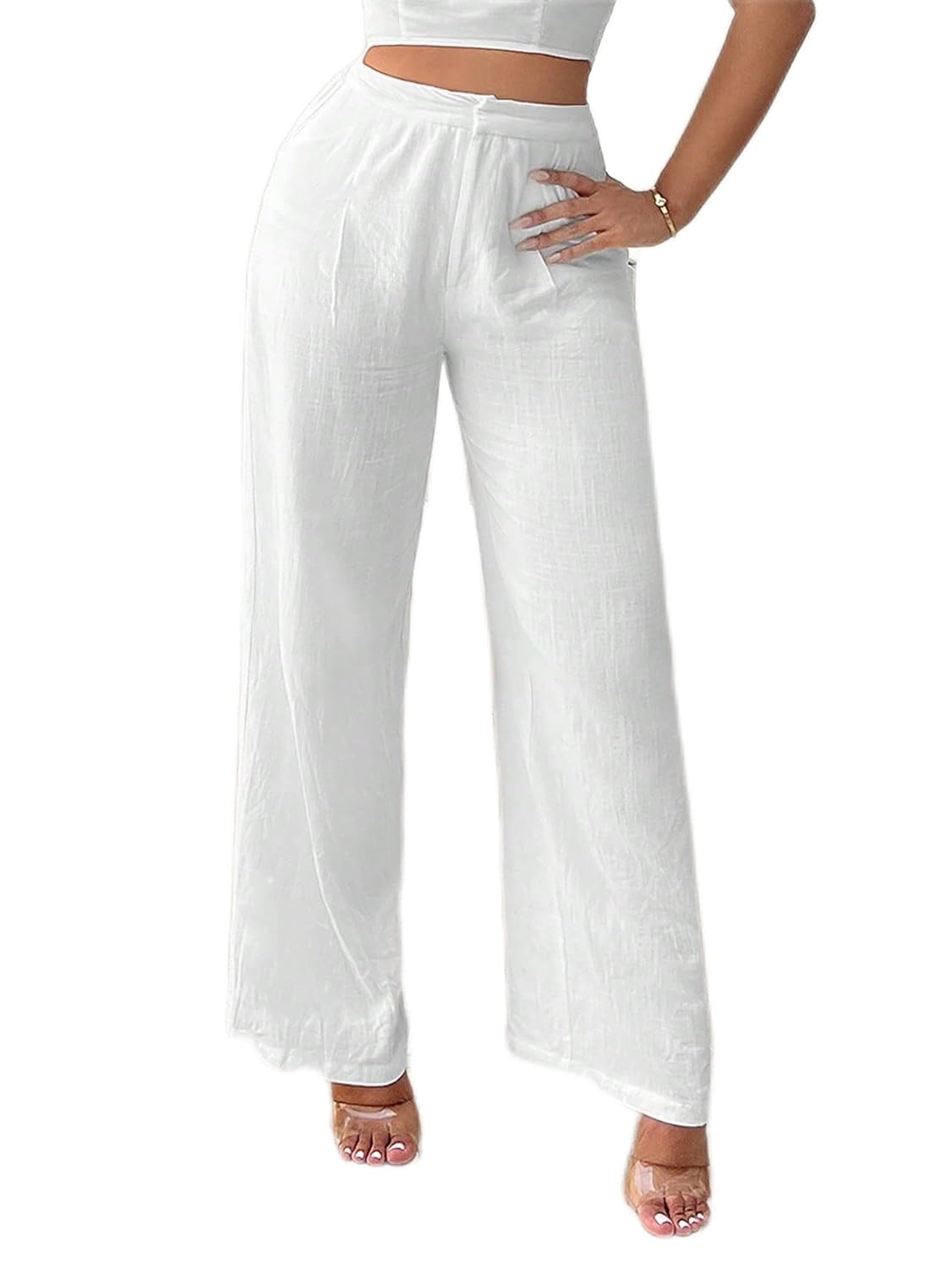 CRYBA Womens Pants Solid Wide Leg Pants Pant for Women